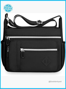 Nylon Crossbody Bag Waterproof Messenger Purse Multiple Pockets Travel Chic